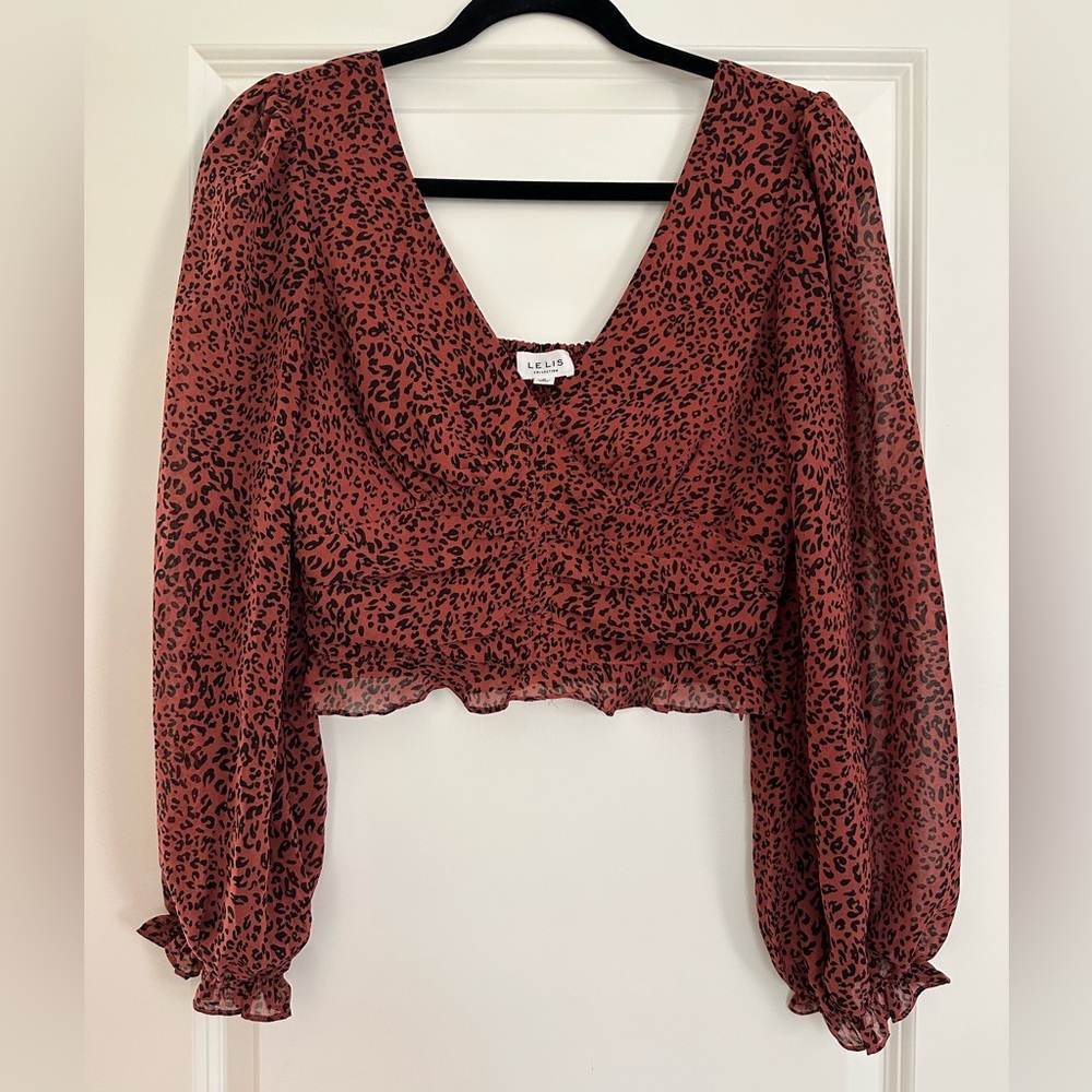 Burgundy Animal Print Top